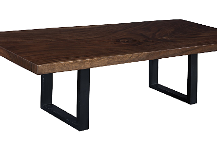 Straight Edge Dining Table Perfect Brown, Satin Black Legs