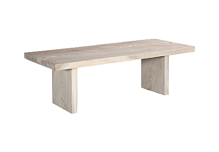 Origins Dining Table Straight Edge, Bleached, Wood Legs