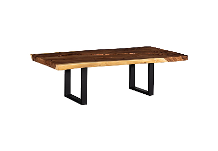 Origins Dining Table Live Edge, Natural, Satin Black Legs