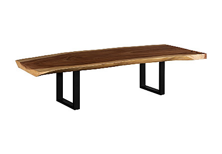 Origins Dining Table Live Edge, Natural, Satin Black Legs