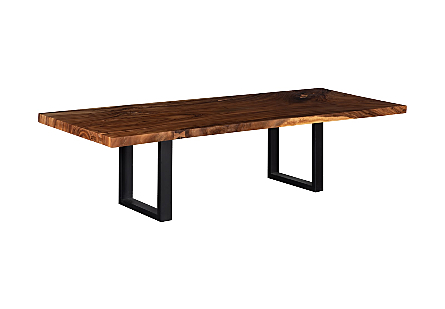 Origins Dining Table Straight Edge, Natural, Satin Black Legs