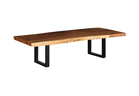 Origins Dining Table Live Edge, Natural, Satin Black Legs