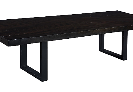 Straight Edge Dining Table Ebony Black, Satin Black Legs