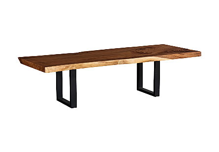 Origins Dining Table Straight Edge, Natural, Satin Black Legs