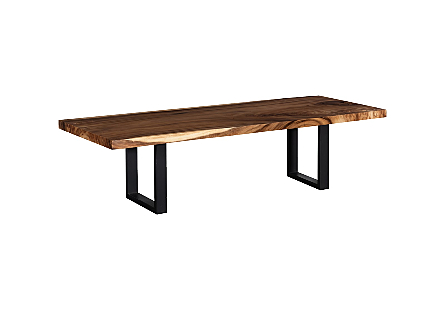 Origins Dining Table Straight Edge, Natural, Satin Black Legs