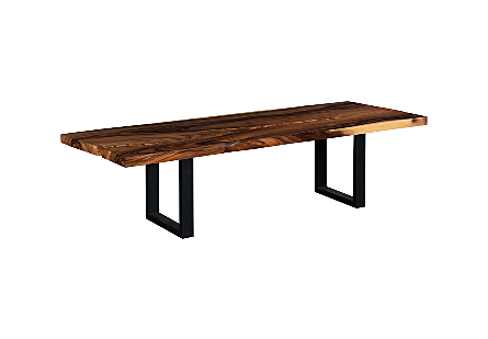 Origins Dining Table Straight Edge, Natural, Satin Black Legs