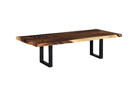 Origins Dining Table Straight Edge, Natural, Satin Black Legs