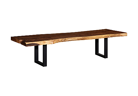 Origins Dining Table Straight Edge, Natural, Satin Black Legs