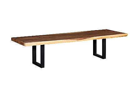 Origins Dining Table Straight Edge, Natural, Satin Black Legs