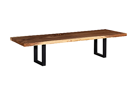 Origins Dining Table Straight Edge, Natural, Satin Black Legs