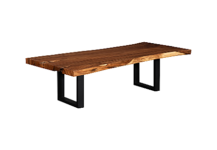 Origins Dining Table Live Edge, Natural, Satin Black Legs