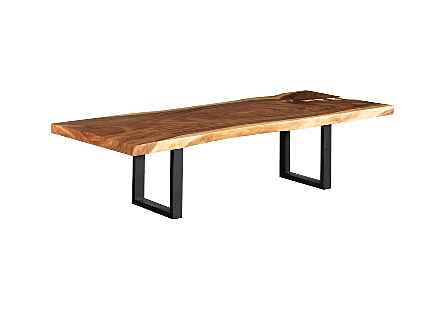 Origins Dining Table Live Edge, Natural, Satin Black Legs