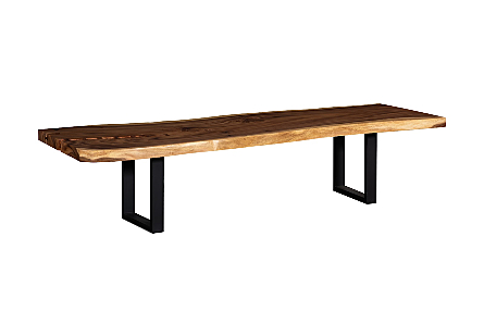 Origins Dining Table Live Edge, Natural, Satin Black Legs