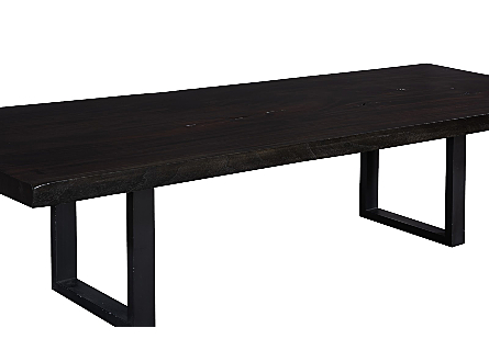 Live Edge Dining Table Ebony, Satin Black Legs