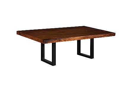 Origins Dining Table Straight Edge, Natural, Satin Black Legs