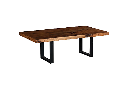 Origins Dining Table Straight Edge, Natural, Satin Black Legs