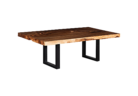 Origins Dining Table Straight Edge, Natural, Satin Black Legs