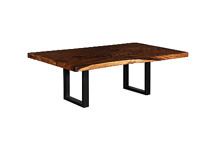 Origins Dining Table Straight Edge, Natural, Satin Black Legs