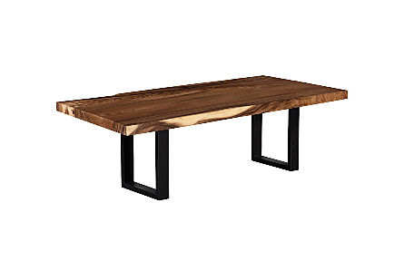 Origins Dining Table  Straight Edge, Natural, Satin Black Legs