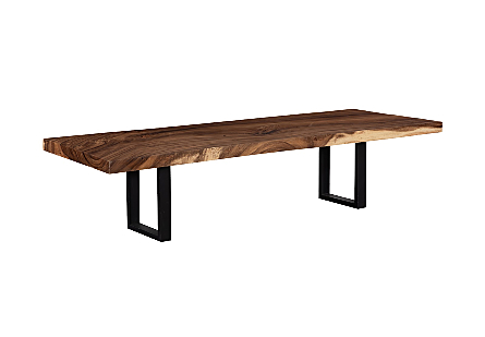 Origins Dining Table Natural, Straight Edge, Satin Black Legs