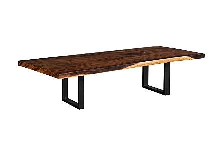 Origins Dining Table Straight Edge, Natural, Satin Black Legs