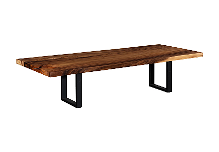 Origins Dining Table Straight Edge, Natural, Satin Black Legs