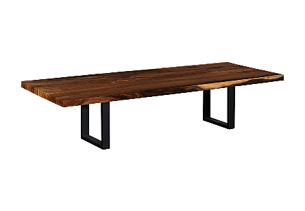 Origins Dining Table Straight Edge, Natural, Satin Black Legs