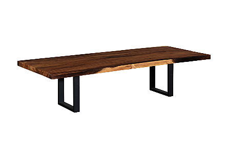 Origins Dining Table Straight Edge, Natural, Satin Black Legs