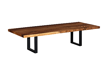 Origins Dining Table Straight Edge, Natural, Satin Black Legs