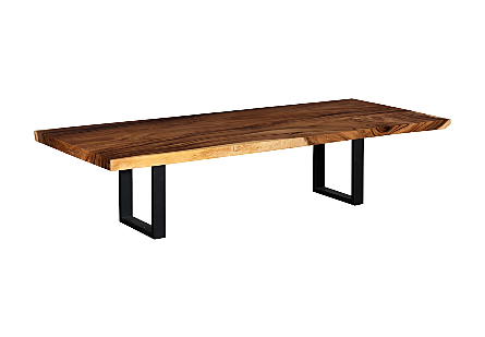 Origins Dining Table Straight Edge, Natural, Satin Black Legs