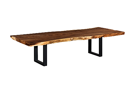 Origins Dining Table Live Edge, Natural, Satin Black Legs