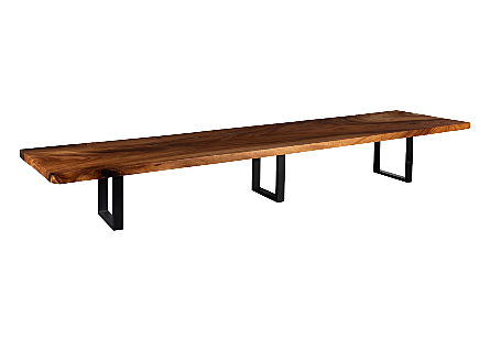 Origins Dining Table Straight Edge, Natural, Satin Black Legs