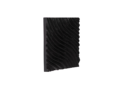 Carved Wall Tile Black, Wave