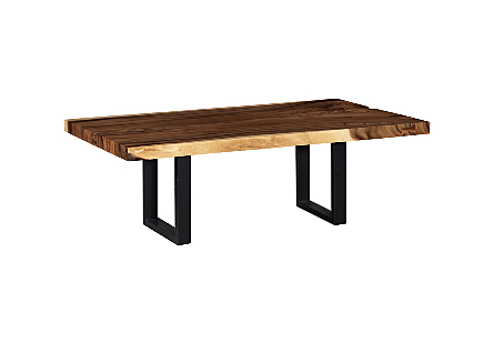 Origins Dining Table Natural, Straight Edge, Satin Black Legs