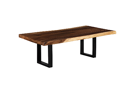 Origins Dining Table  Straight Edge, Natural, Satin Black Legs