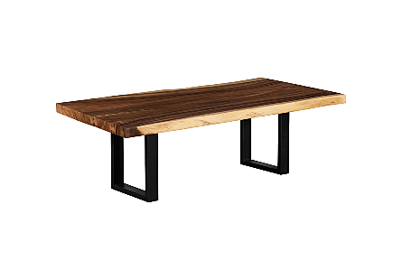 Origins Dining Table  Straight Edge, Natural, Satin Black Legs