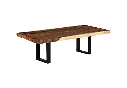 Origins Dining Table  Straight Edge, Natural, Satin Black Legs