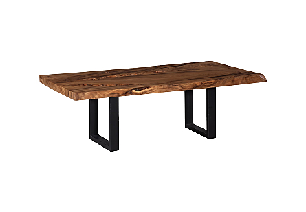 Origins Dining Table Natural, Straight Edge, Satin Black Legs