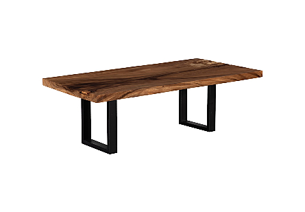 Origins Dining Table  Straight Edge, Natural, Satin Black Legs