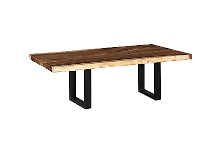 Origins Dining Table Natural, Straight Edge, Satin Black Legs