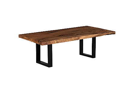 Origins Dining Table  Straight Edge, Natural, Satin Black Legs