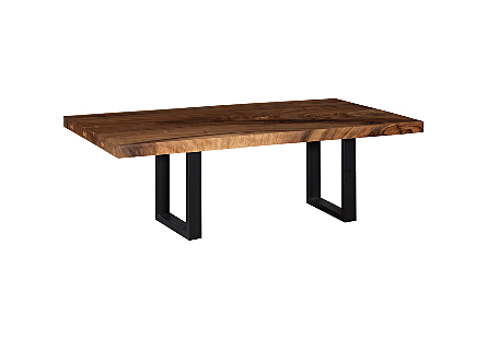 Origins Dining Table Natural, Straight Edge, Satin Black Legs