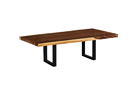 Origins Dining Table Straight Edge, Natural, Satin Black Legs