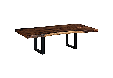 Origins Dining Table Straight Edge, Natural, Satin Black Legs