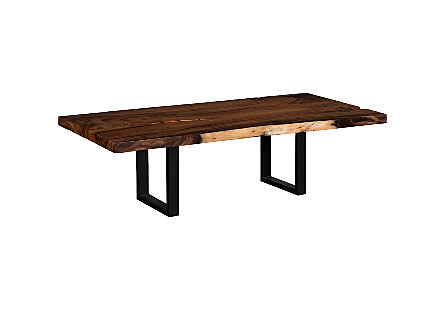 Origins Dining Table Straight Edge, Natural, Satin Black Legs