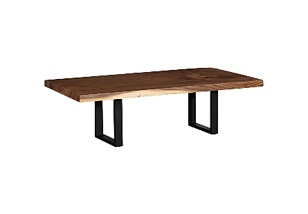 Origins Dining Table Straight Edge, Natural, Satin Black Legs