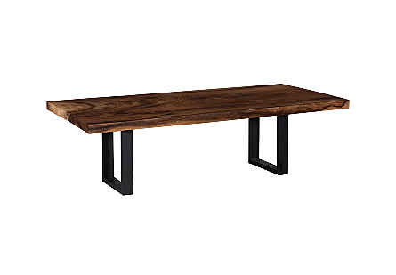 Origins Dining Table Natural, Straight Edge, Satin Black Legs