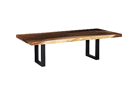 Origins Dining Table Natural, Straight Edge, Satin Black Legs