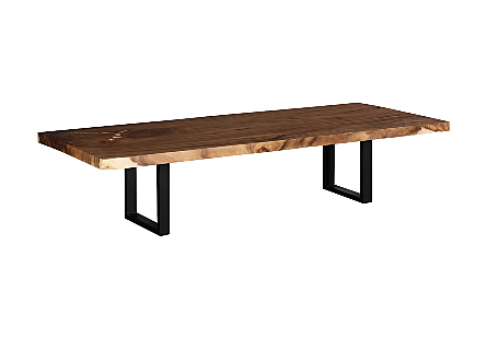 Origins Dining Table Straight Edge, Natural, Satin Black Legs