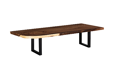 Origins Dining Table Straight Edge, Natural, Satin Black Legs